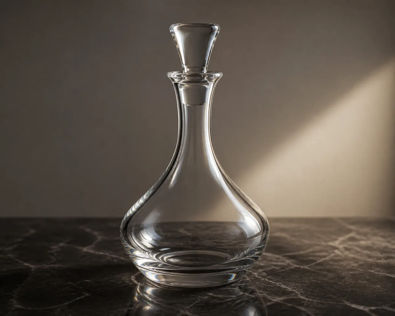 Minh họa cho “phản xạ gương có kiểm soát”: Glass highlights define shape without blowing out.
