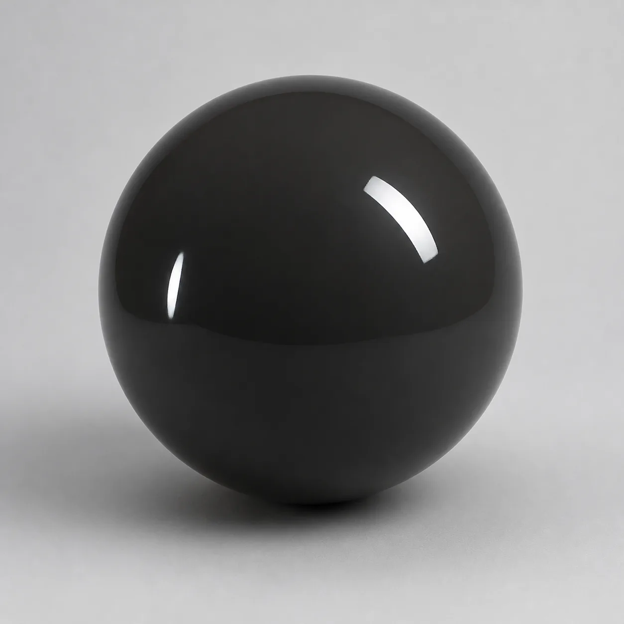 Minh họa cho “Độ nhám”: a perfectly smooth glazed ceramic sphere with narrow crisp specular highlights.