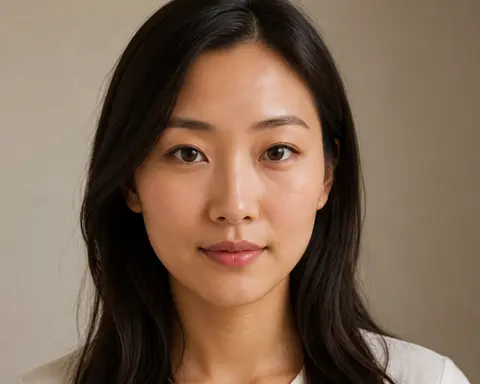 Minh họa cho “Dáng mắt”: a front-facing portrait with almond-shaped eyes.