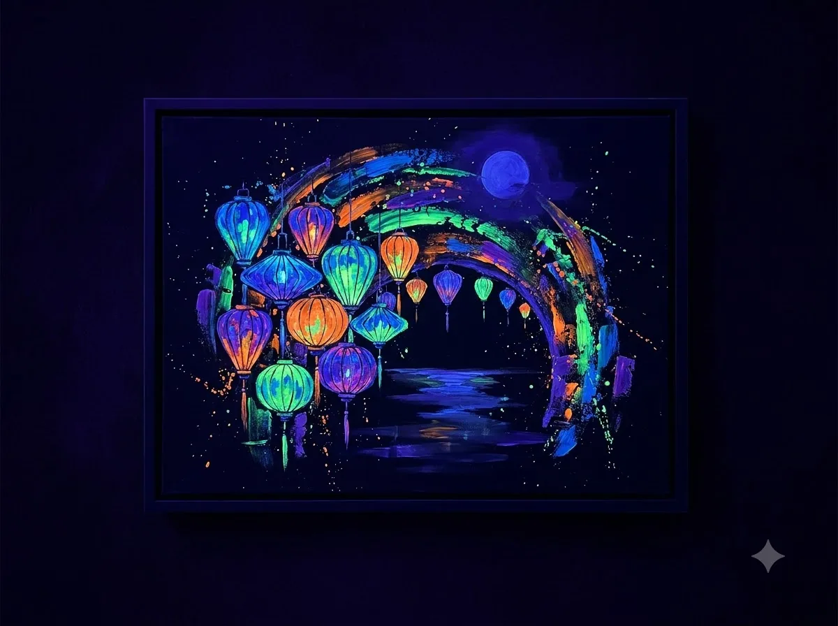 Blacklight Painting (Tranh dạ quang) — kết quả từ Gemini image generation through gflow-cli (legacy atlas).