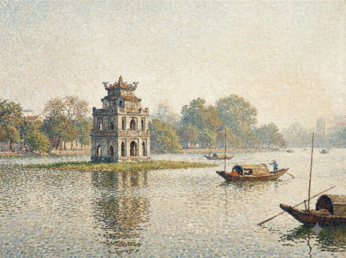 Pointillism (Tranh chấm) — kết quả từ Gemini image generation through gflow-cli (legacy atlas).