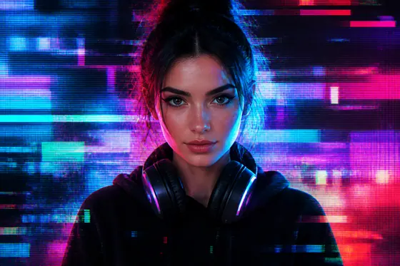 Glitch Art (Nghệ thuật nhiễu) — kết quả từ ChatGPT image generation (legacy atlas).